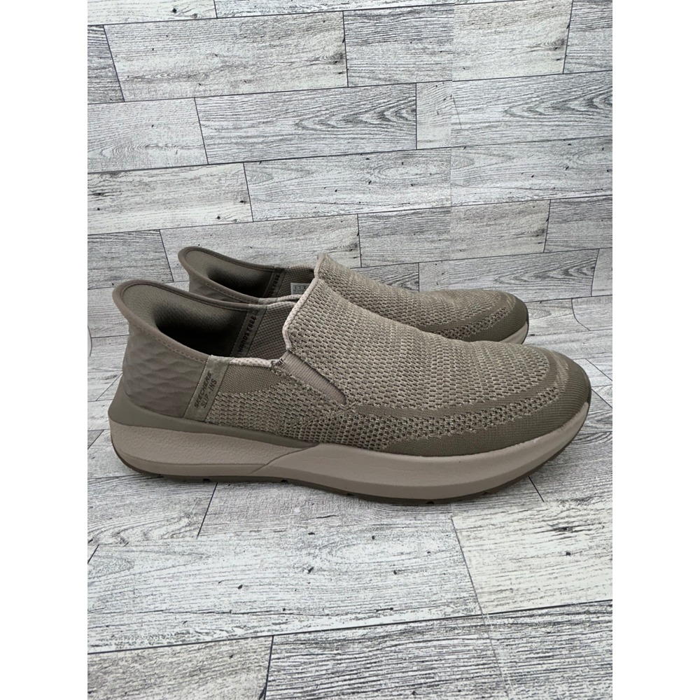 Skechers Mens Slip-ins Hands Free Taupe Sneakers 210546 Size 12‎ Goga Mat Arch - Picture 11 of 14